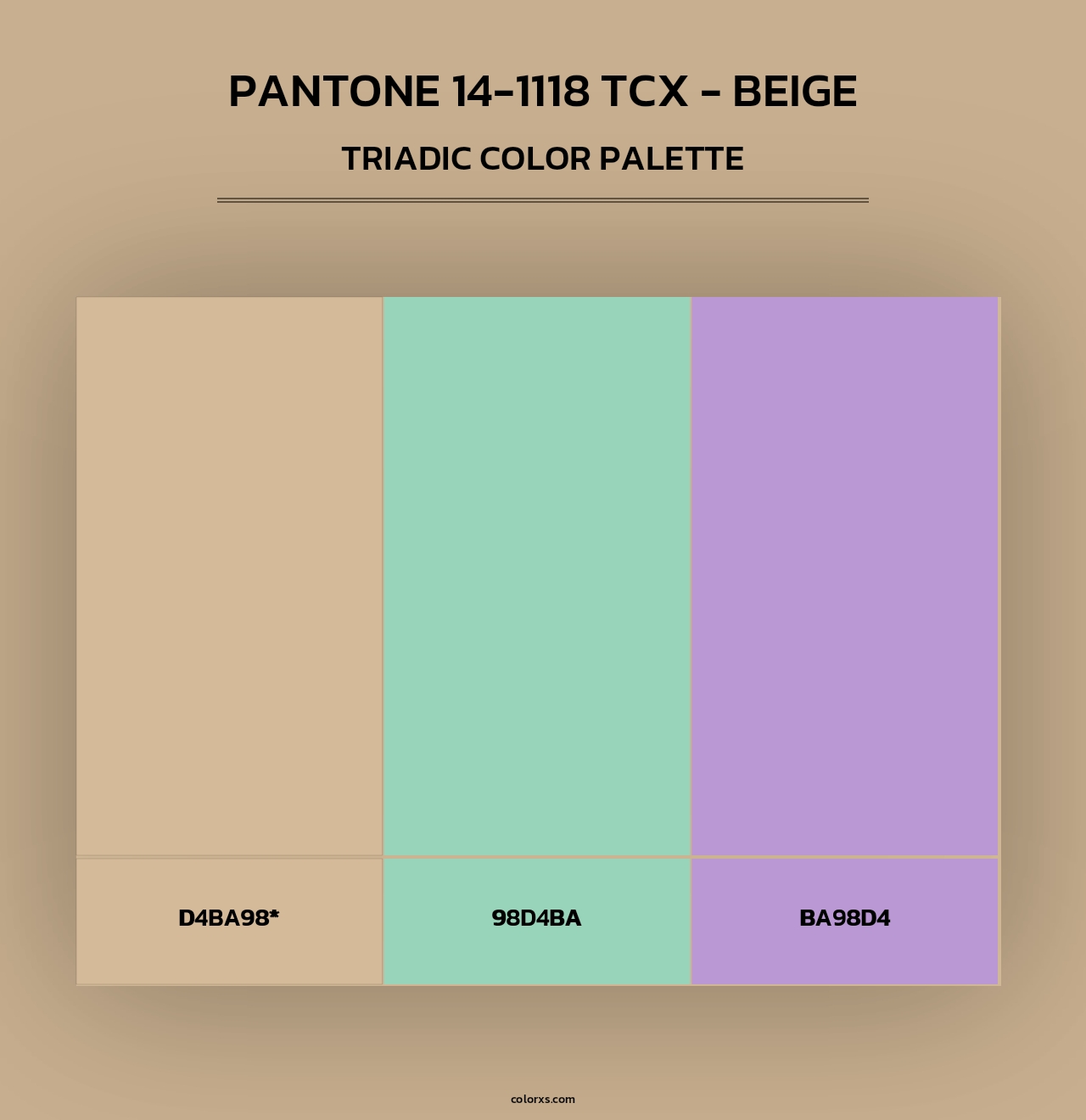 PANTONE 14-1118 TCX - Beige - Triadic Color Palette