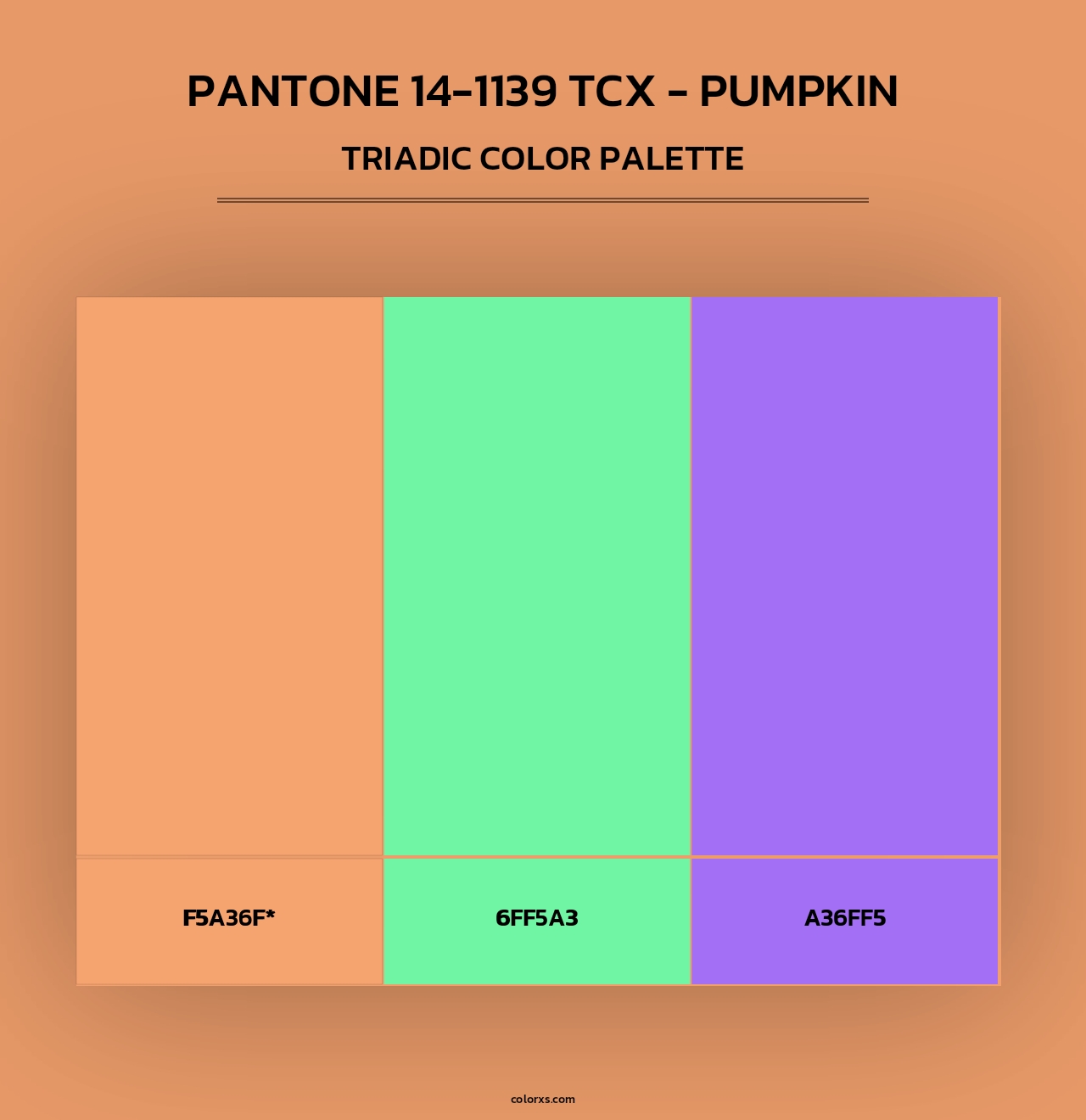 PANTONE 14-1139 TCX - Pumpkin - Triadic Color Palette