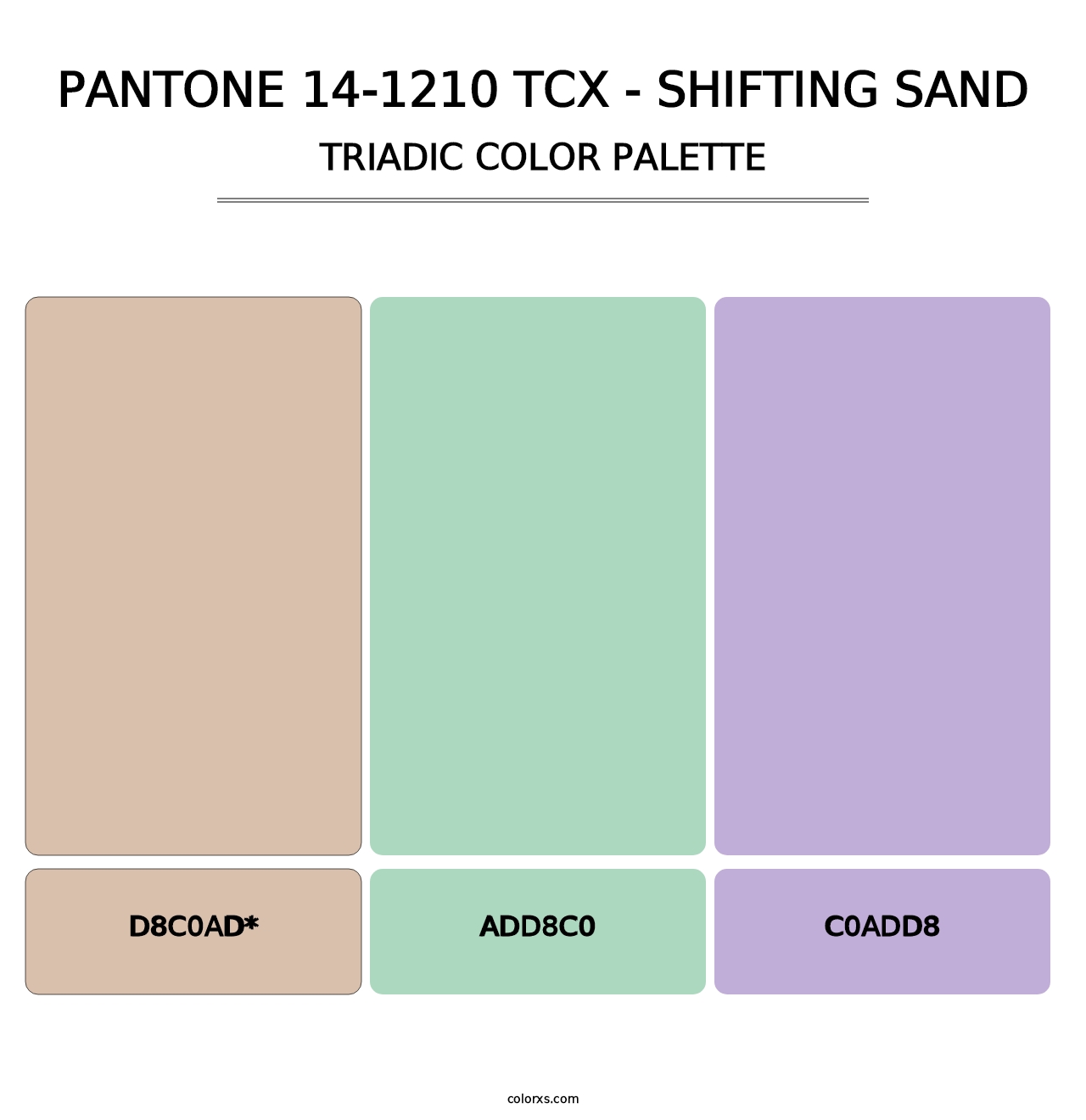 PANTONE 14-1210 TCX - Shifting Sand - Triadic Color Palette