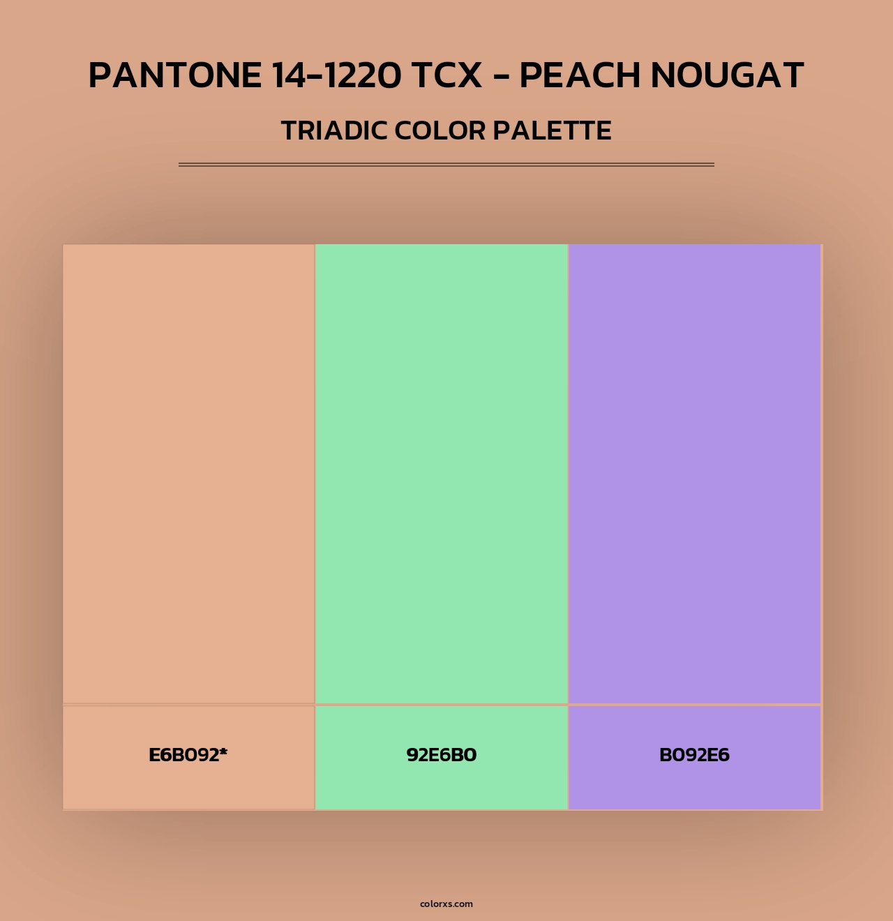 PANTONE 14-1220 TCX - Peach Nougat - Triadic Color Palette