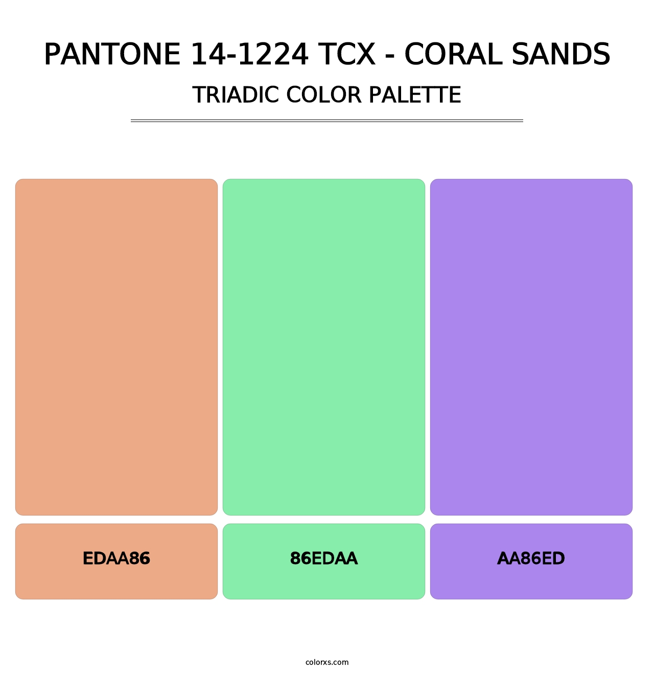 PANTONE 14-1224 TCX - Coral Sands - Triadic Color Palette