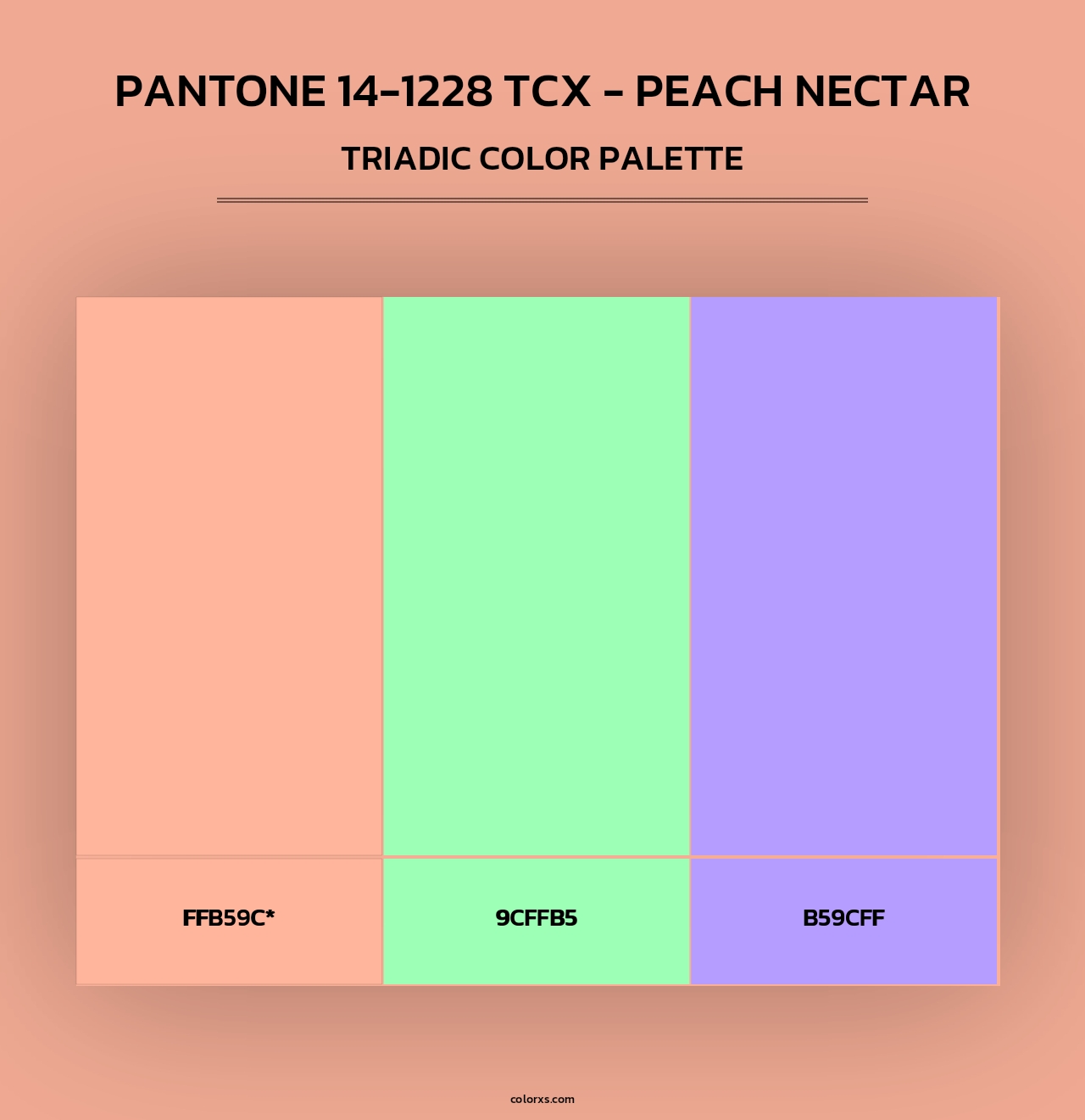 PANTONE 14-1228 TCX - Peach Nectar - Triadic Color Palette