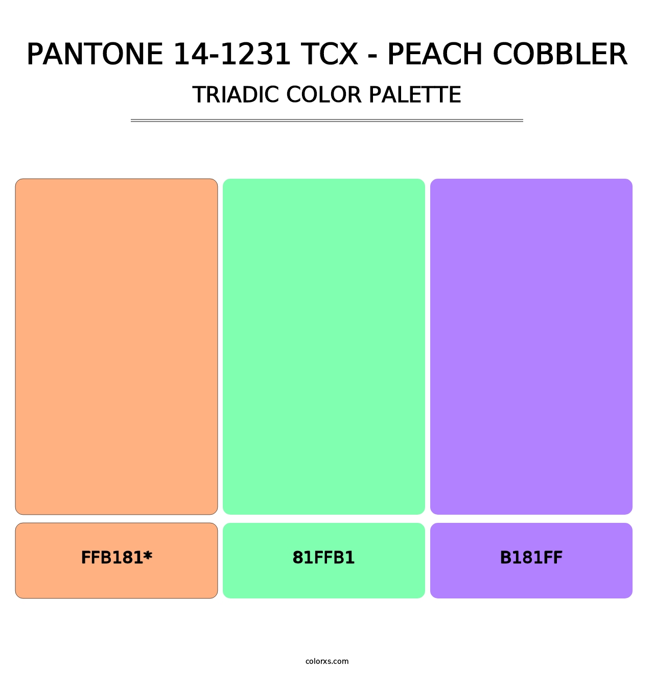 PANTONE 14-1231 TCX - Peach Cobbler - Triadic Color Palette