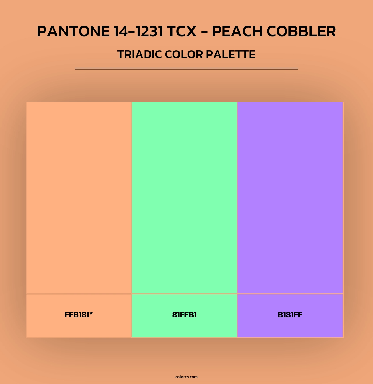PANTONE 14-1231 TCX - Peach Cobbler - Triadic Color Palette