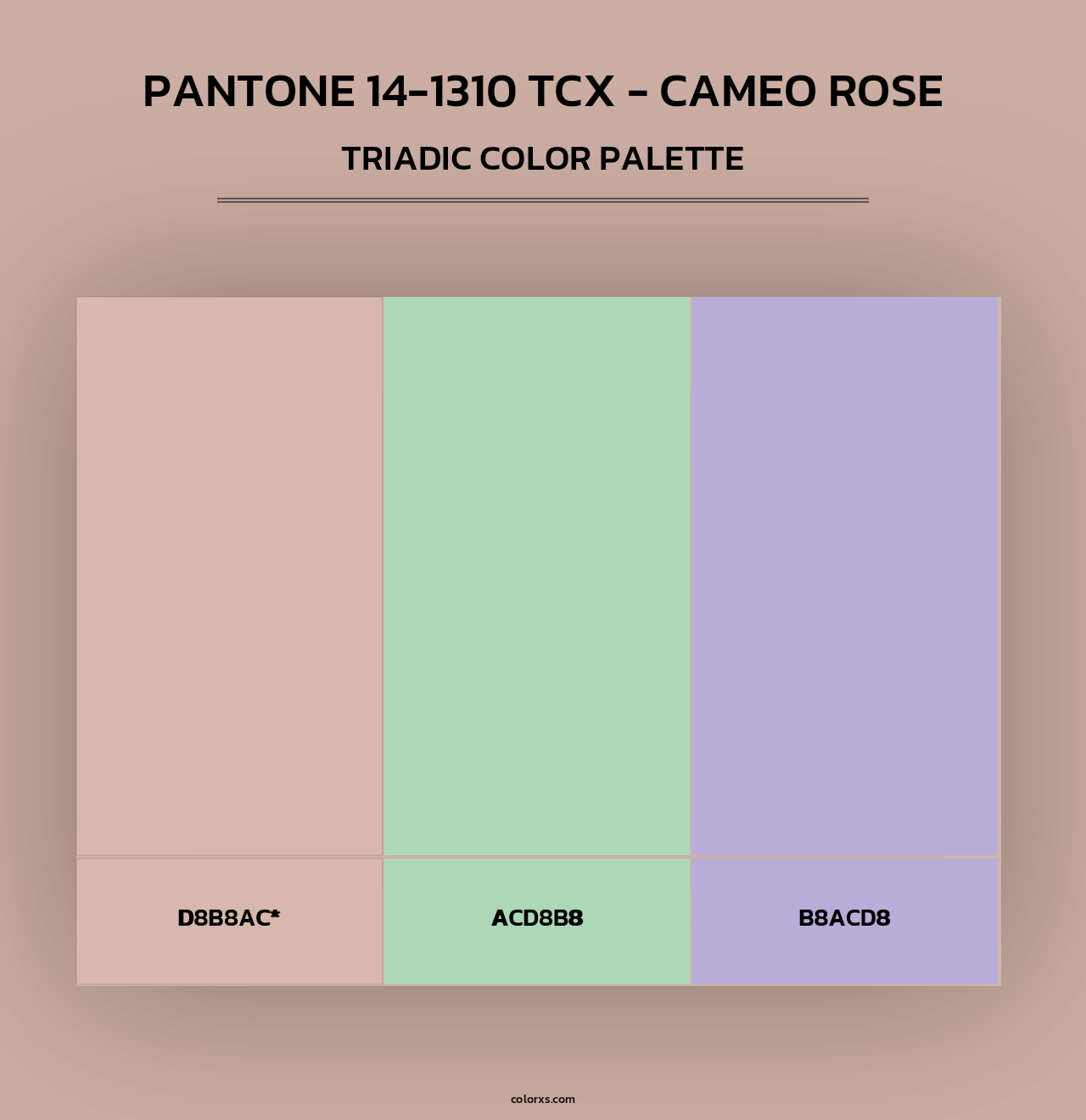 PANTONE 14-1310 TCX - Cameo Rose - Triadic Color Palette