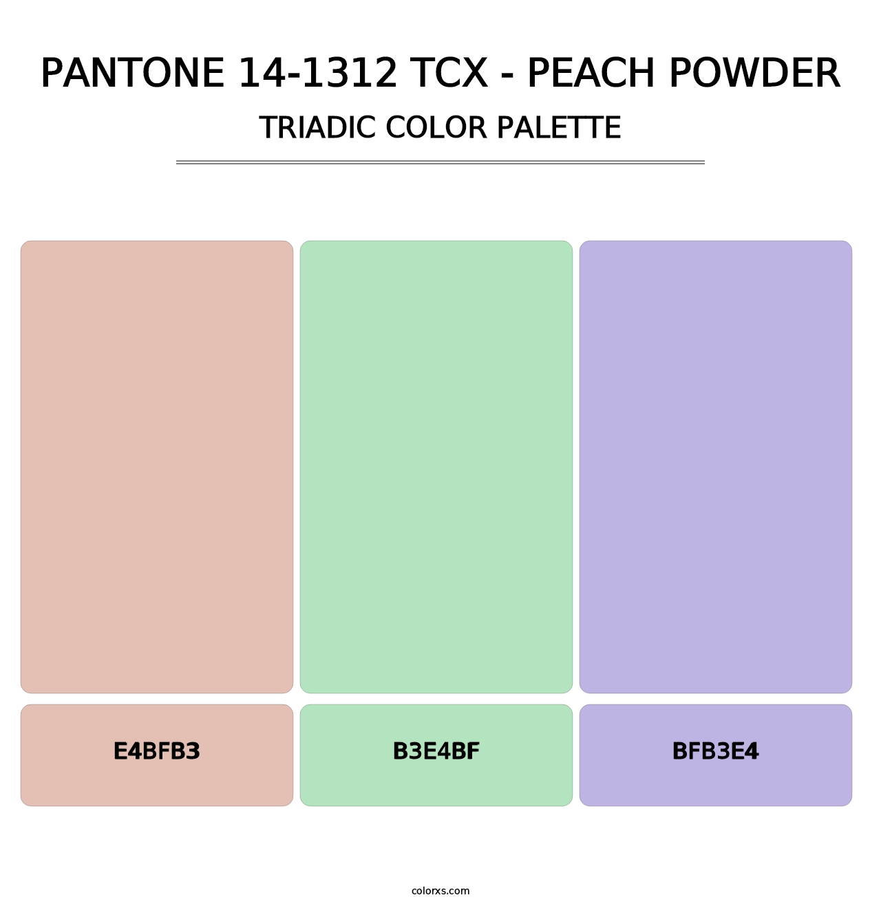 PANTONE 14-1312 TCX - Peach Powder - Triadic Color Palette