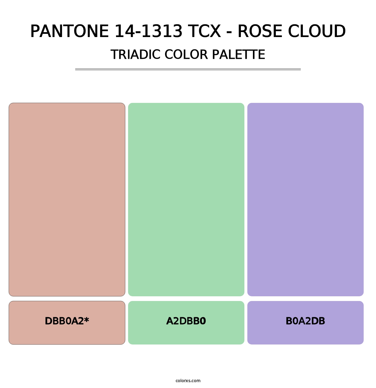 PANTONE 14-1313 TCX - Rose Cloud - Triadic Color Palette
