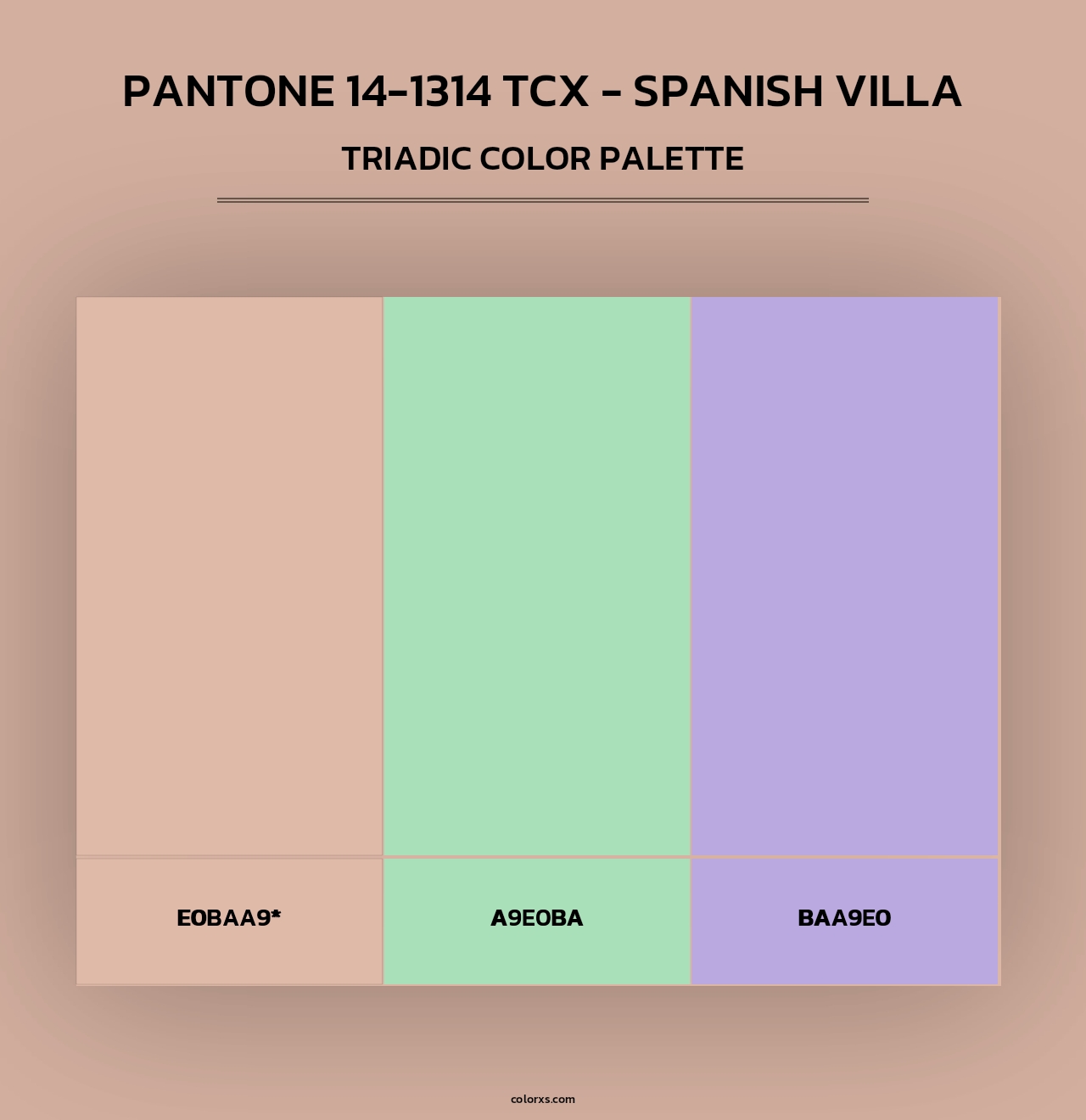 PANTONE 14-1314 TCX - Spanish Villa - Triadic Color Palette
