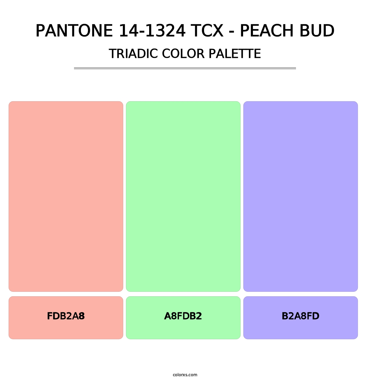 PANTONE 14-1324 TCX - Peach Bud - Triadic Color Palette