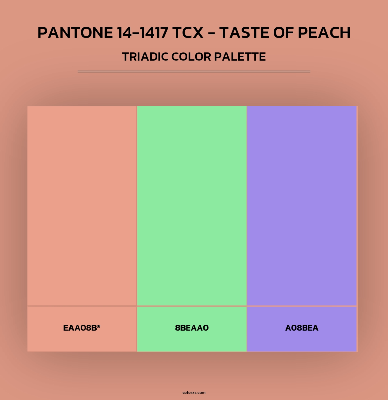 PANTONE 14-1417 TCX - Taste of Peach - Triadic Color Palette