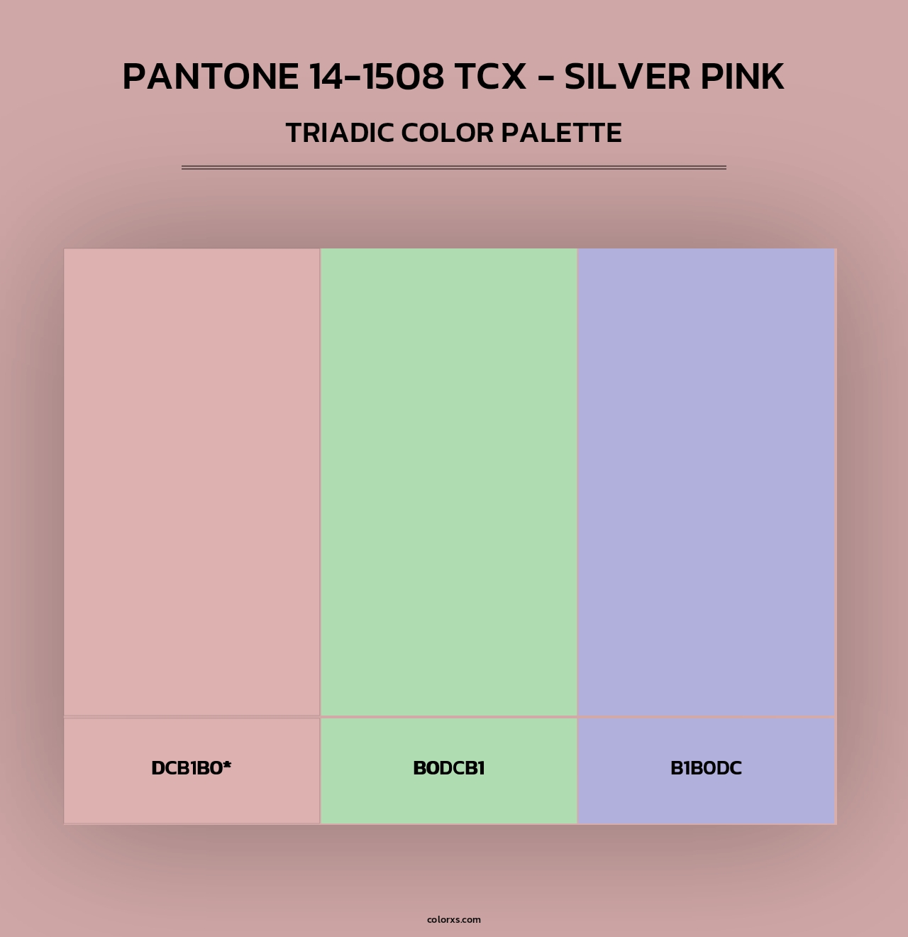 PANTONE 14-1508 TCX - Silver Pink - Triadic Color Palette