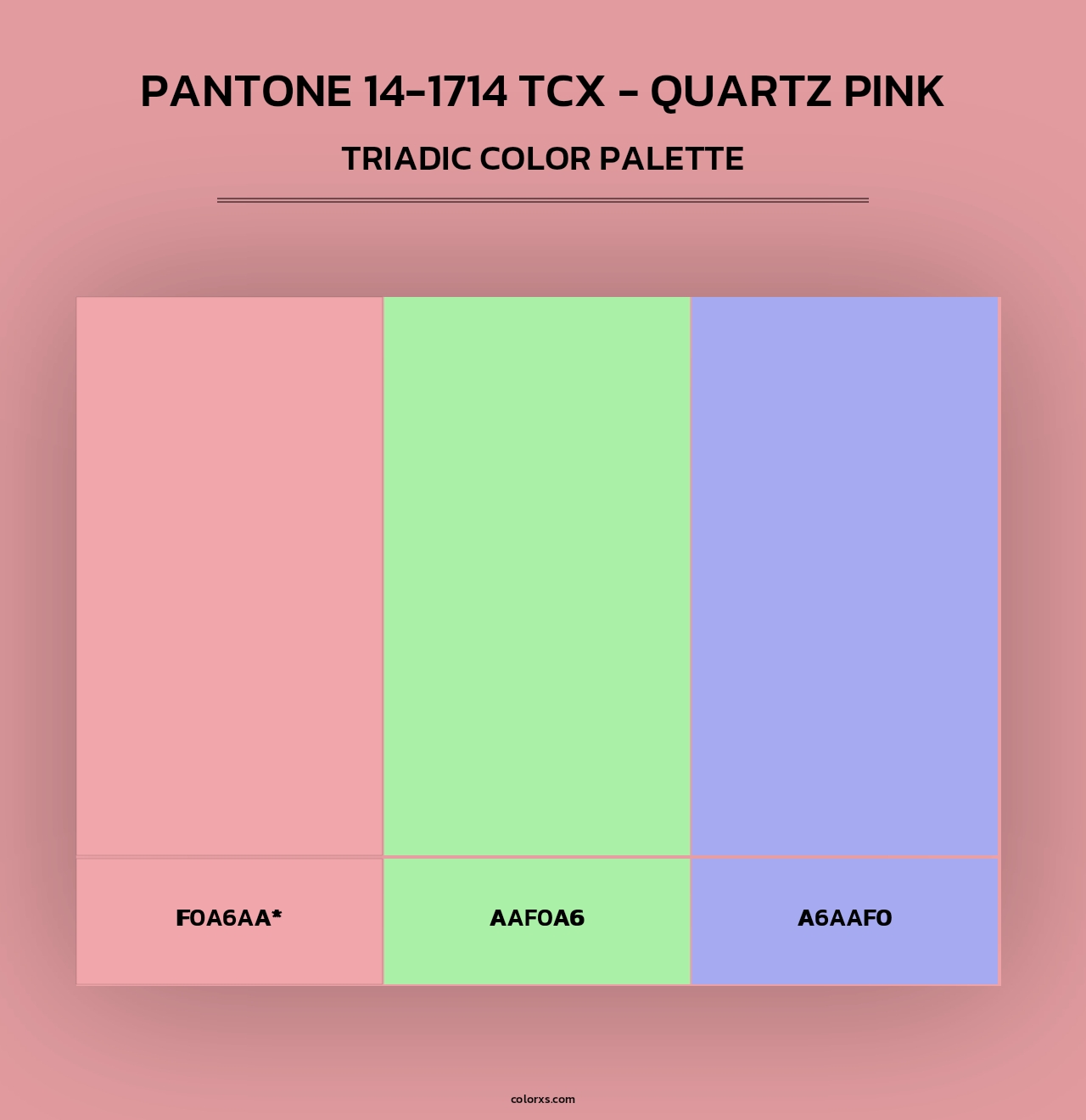 PANTONE 14-1714 TCX - Quartz Pink - Triadic Color Palette