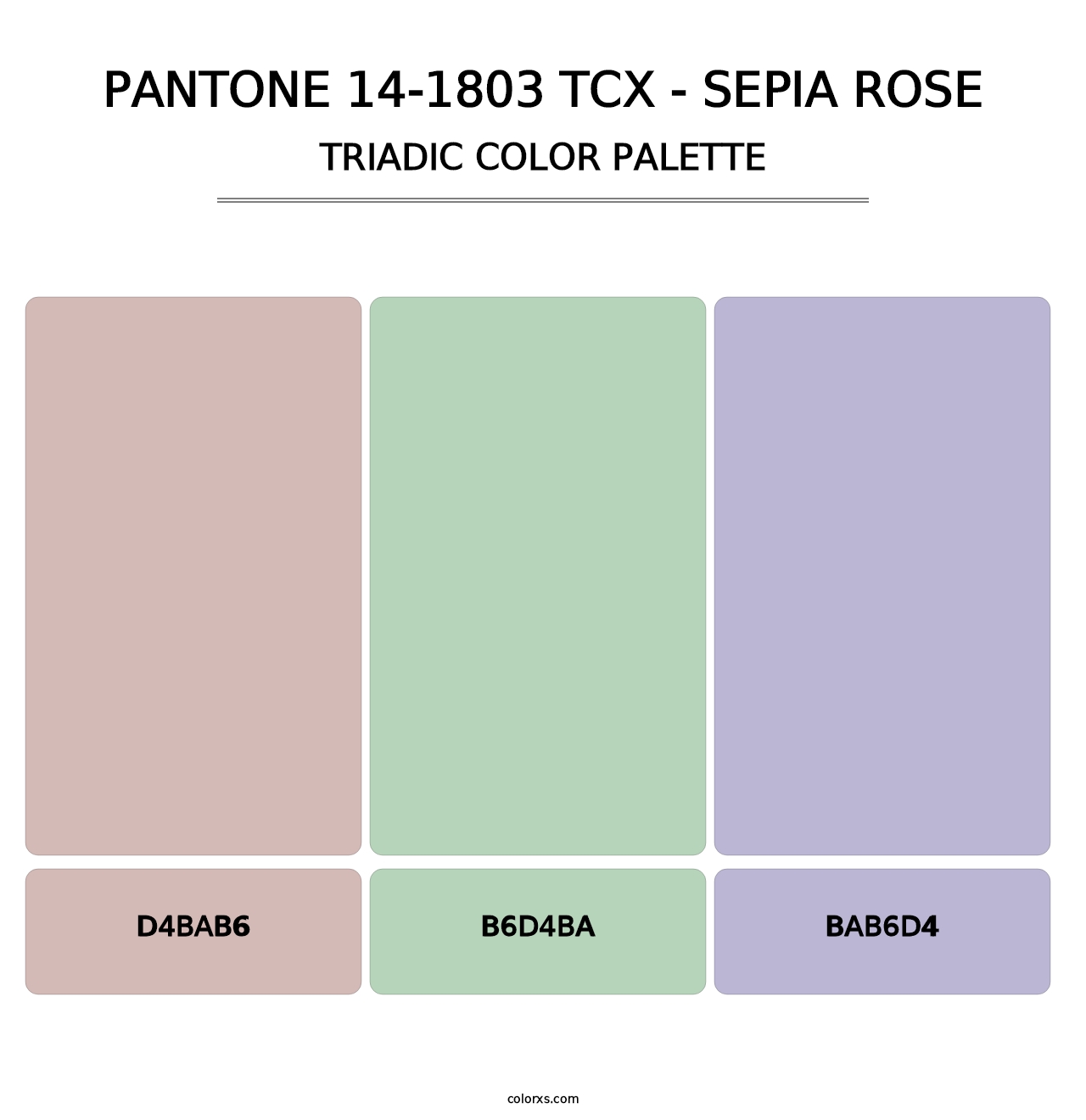 PANTONE 14-1803 TCX - Sepia Rose - Triadic Color Palette