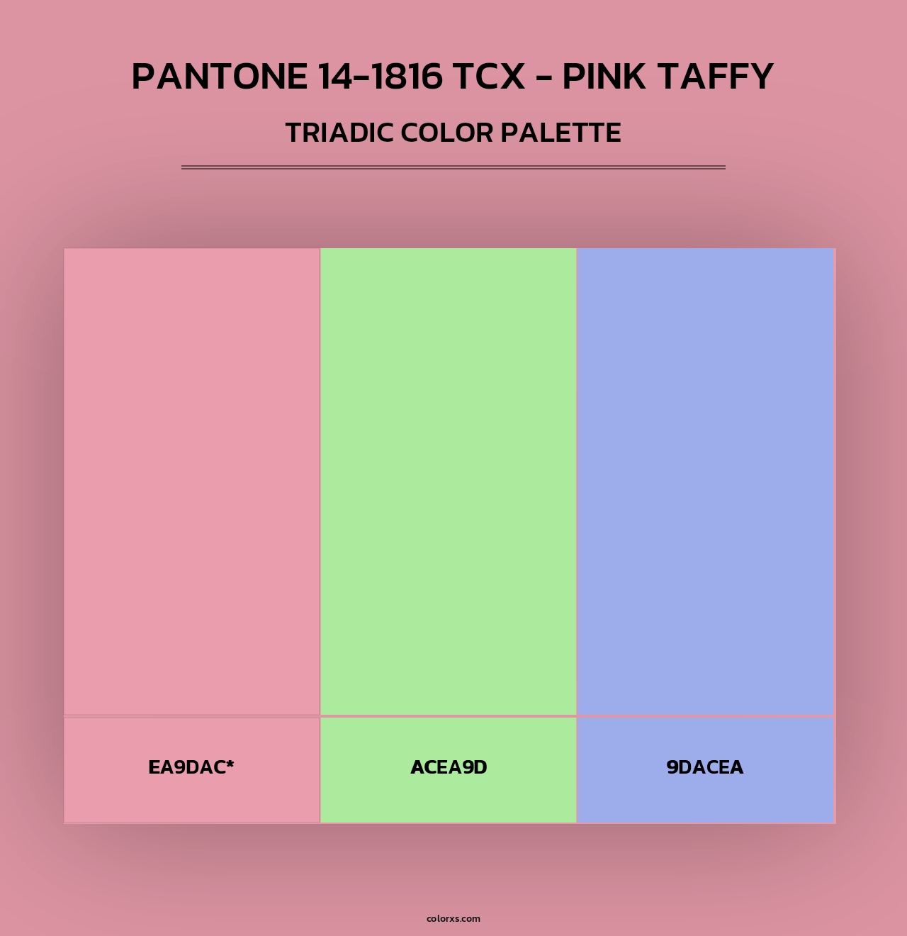 PANTONE 14-1816 TCX - Pink Taffy - Triadic Color Palette