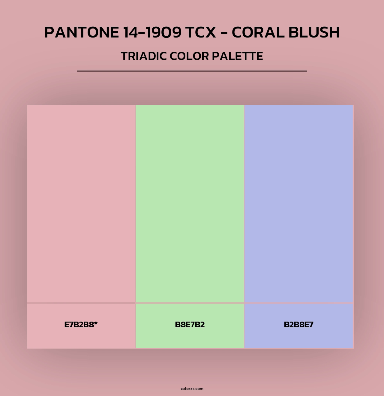 Pantone 14-1909 TCX - Coral Blush - Triadic Color Palette