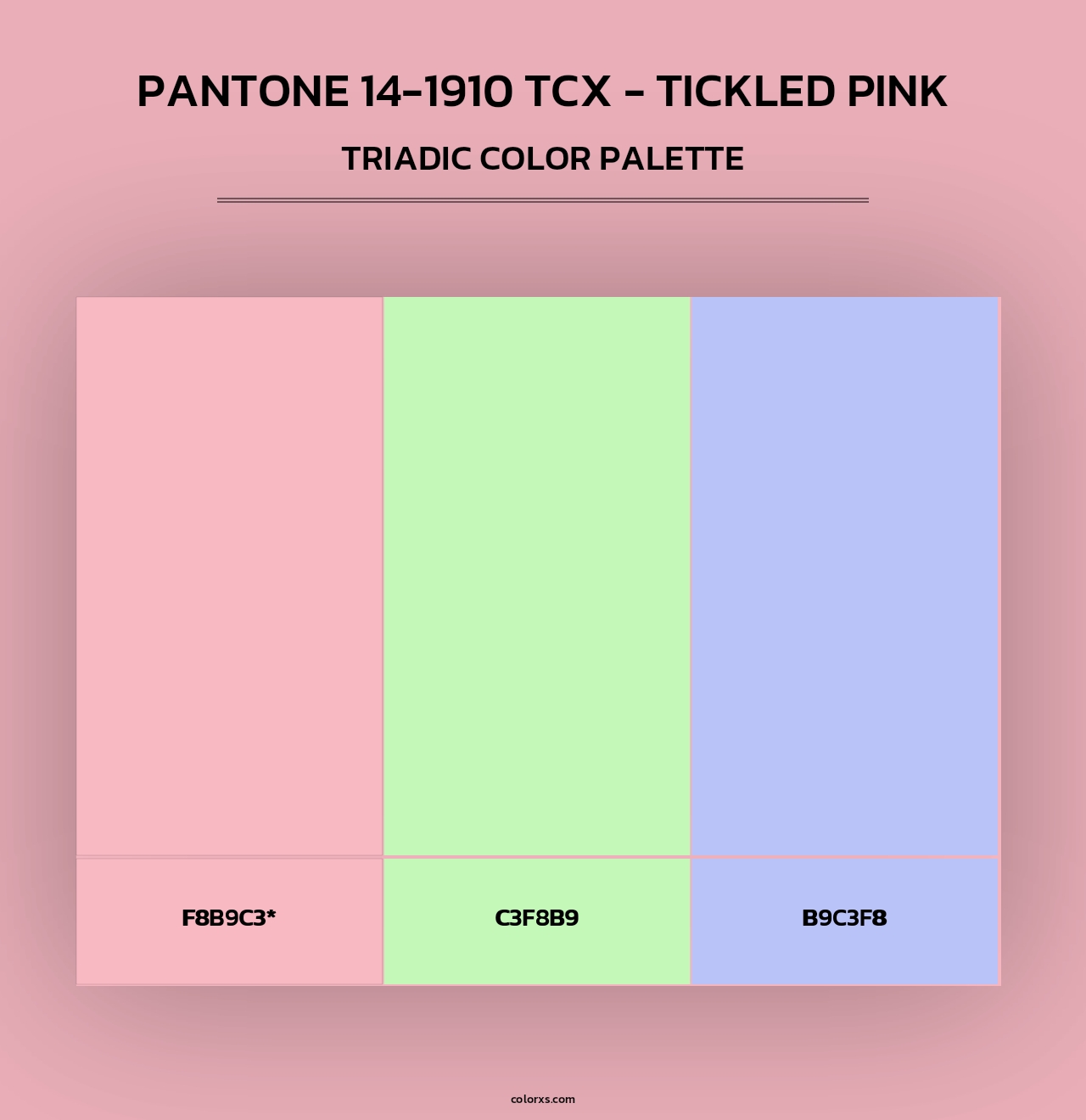 Pantone 14-1910 TCX - Tickled Pink - Triadic Color Palette