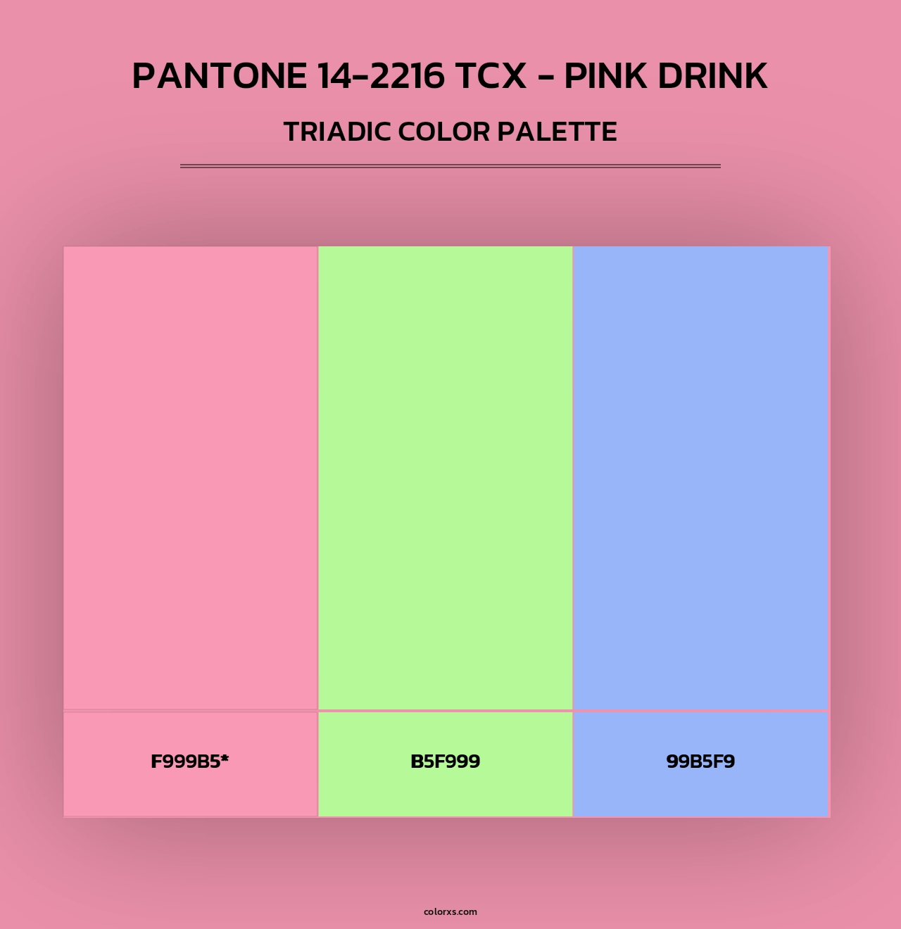 PANTONE 14-2216 TCX - Pink Drink - Triadic Color Palette