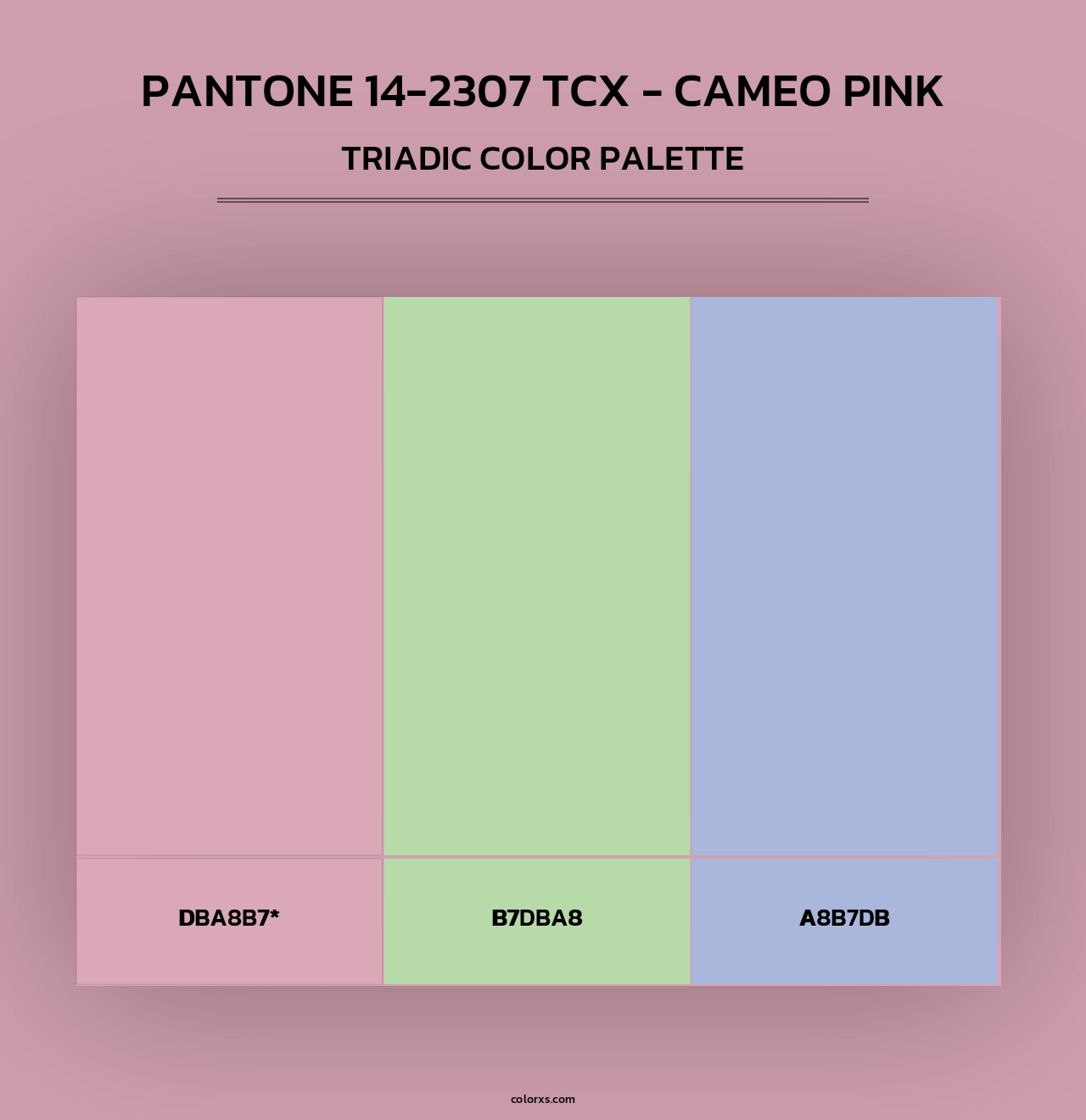 PANTONE 14-2307 TCX - Cameo Pink - Triadic Color Palette
