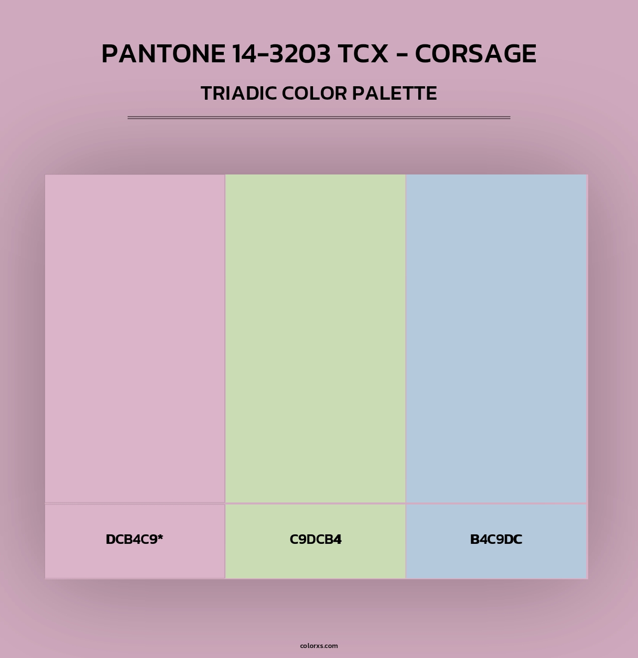 PANTONE 14-3203 TCX - Corsage - Triadic Color Palette