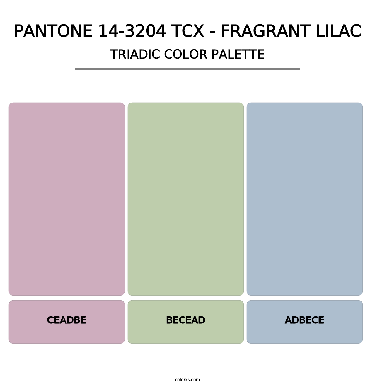 PANTONE 14-3204 TCX - Fragrant Lilac - Triadic Color Palette