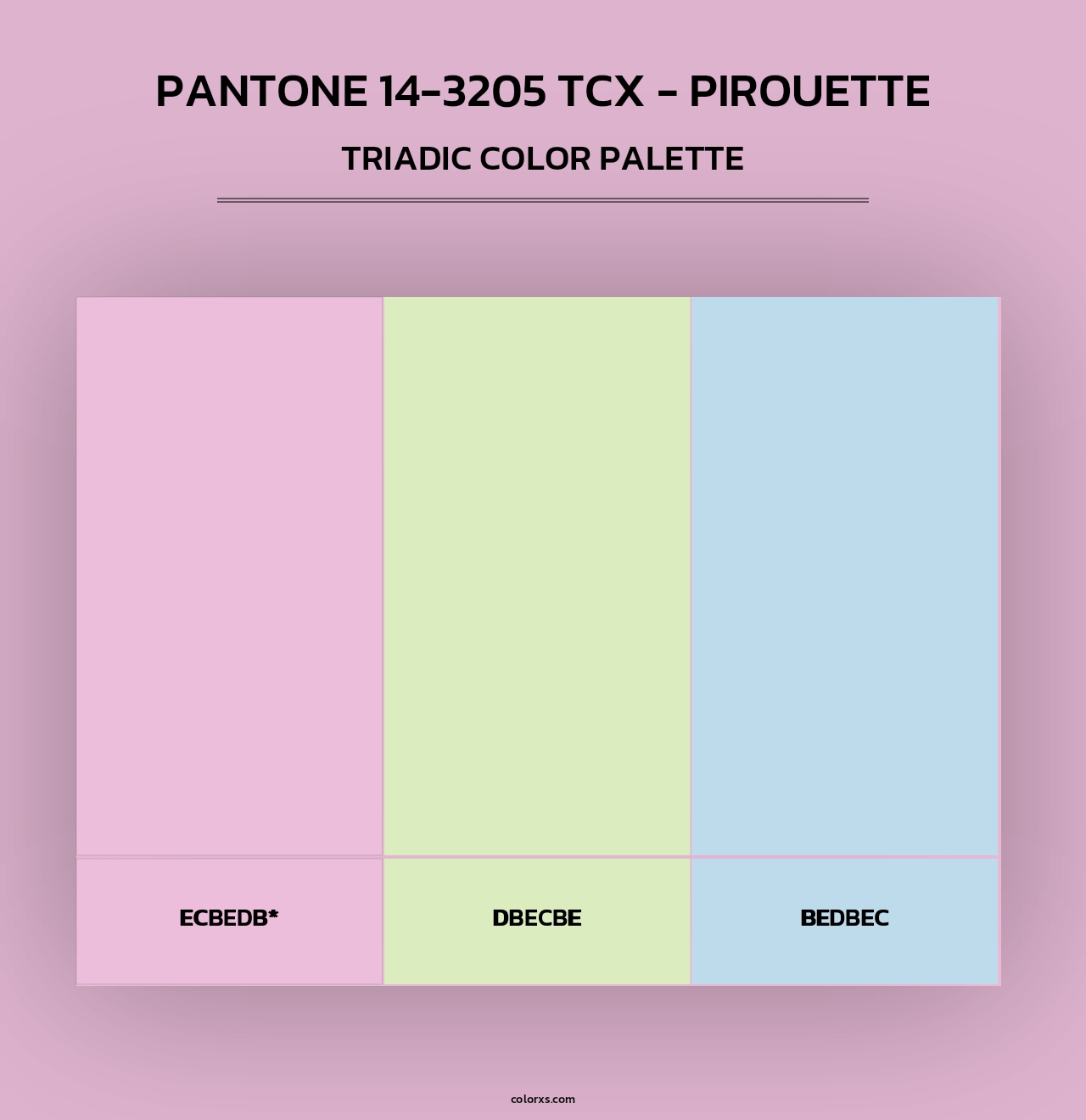 PANTONE 14-3205 TCX - Pirouette - Triadic Color Palette