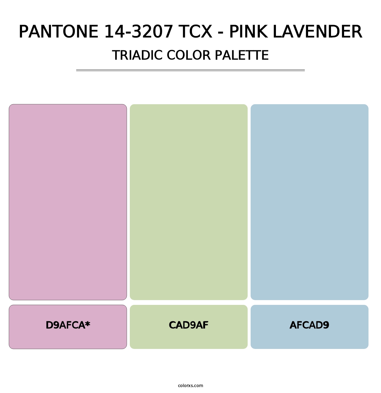 PANTONE 14-3207 TCX - Pink Lavender - Triadic Color Palette