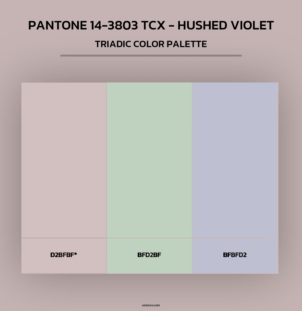 PANTONE 14-3803 TCX - Hushed Violet - Triadic Color Palette