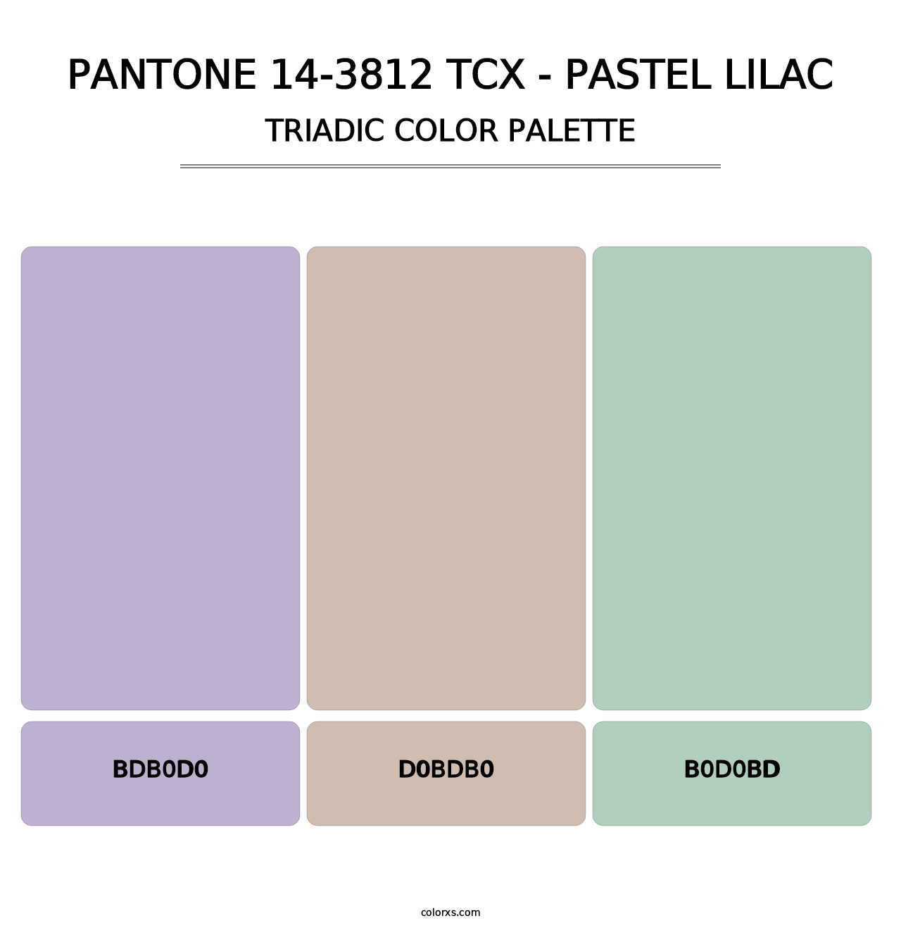PANTONE 14-3812 TCX - Pastel Lilac - Triadic Color Palette