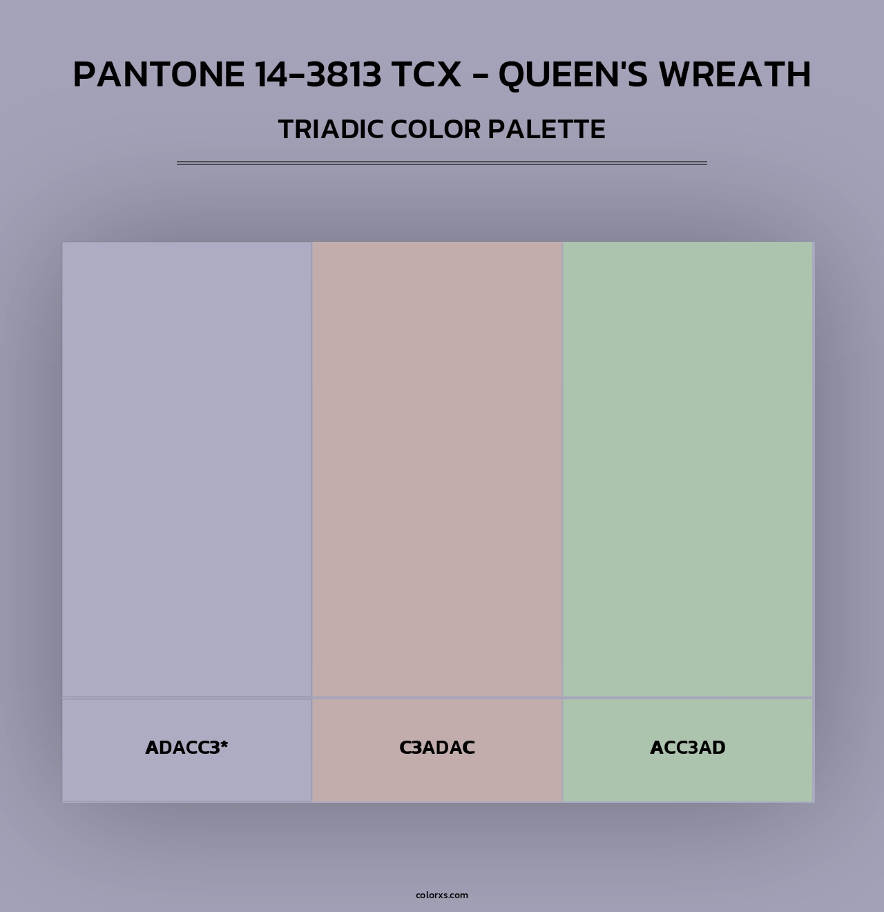 Pantone 14-3813 TCX - Queen's Wreath - Triadic Color Palette