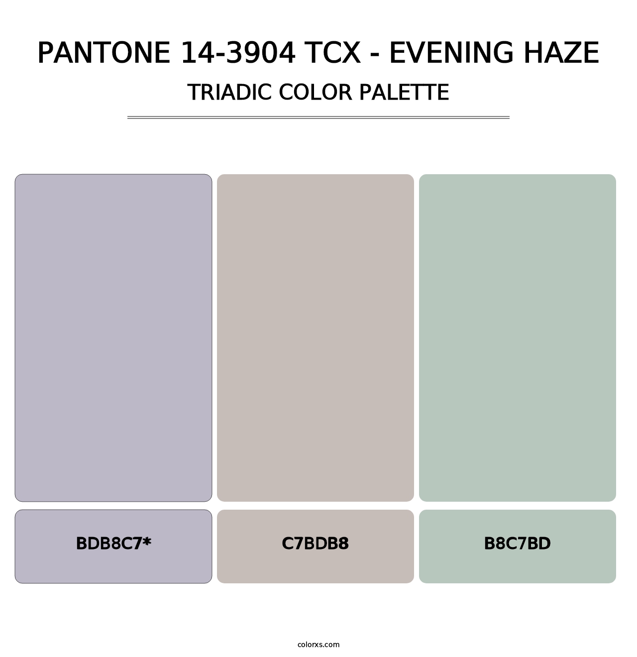 PANTONE 14-3904 TCX - Evening Haze - Triadic Color Palette