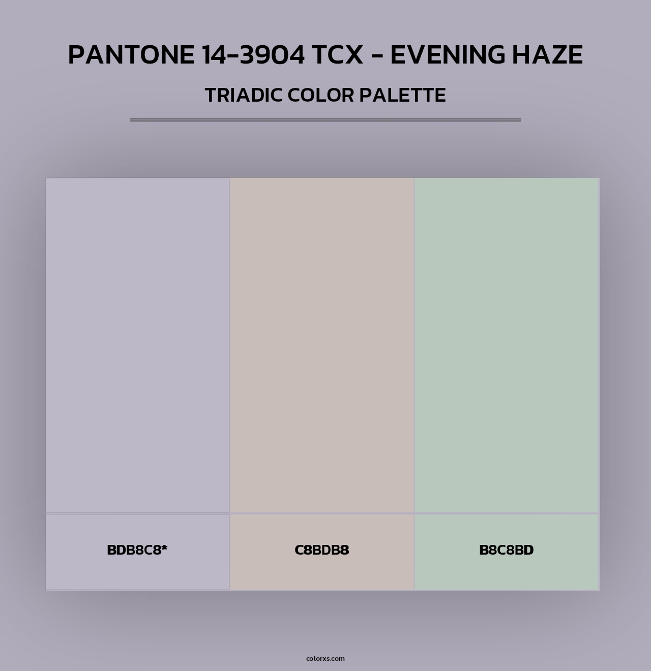 PANTONE 14-3904 TCX - Evening Haze - Triadic Color Palette