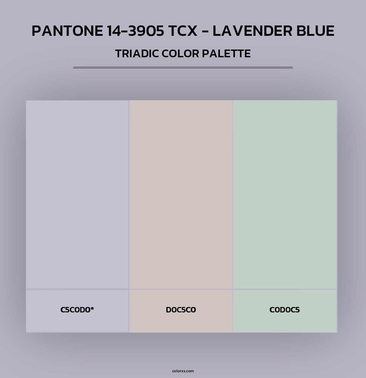 PANTONE 14-3905 TCX - Lavender Blue - Triadic Color Palette