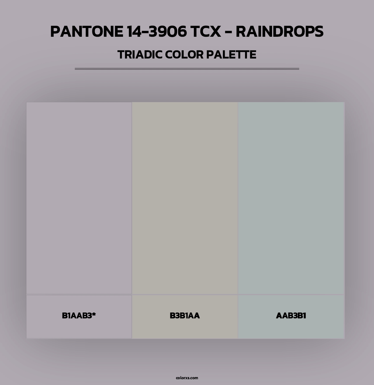 PANTONE 14-3906 TCX - Raindrops - Triadic Color Palette