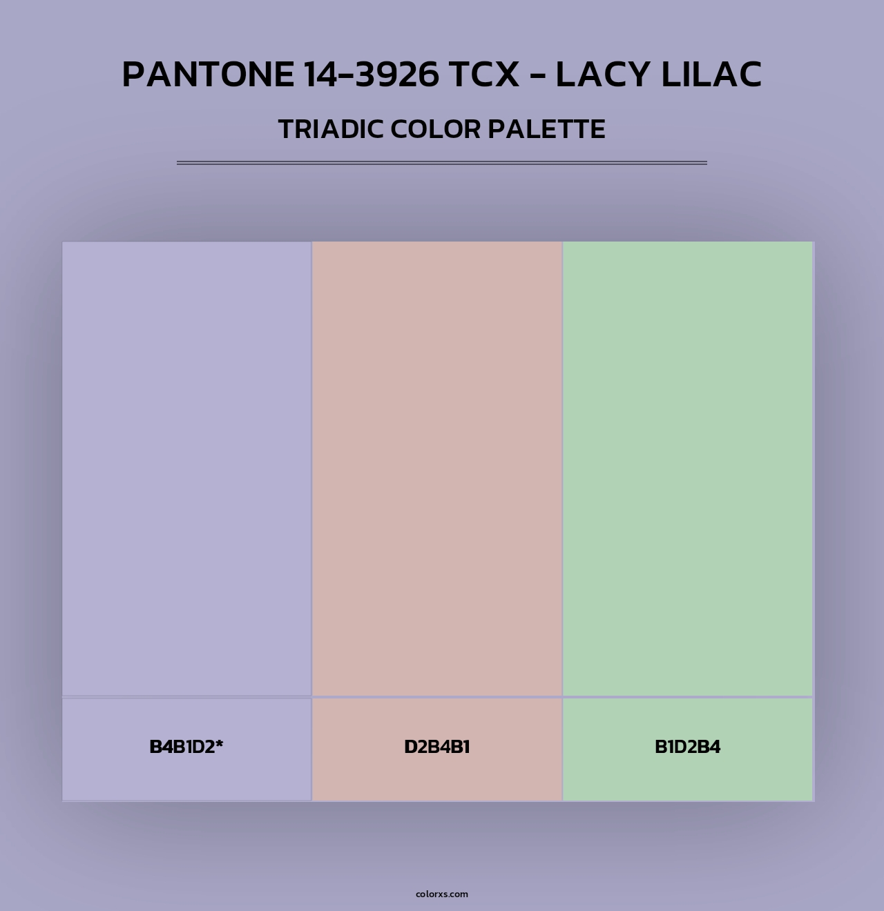 PANTONE 14-3926 TCX - Lacy Lilac - Triadic Color Palette