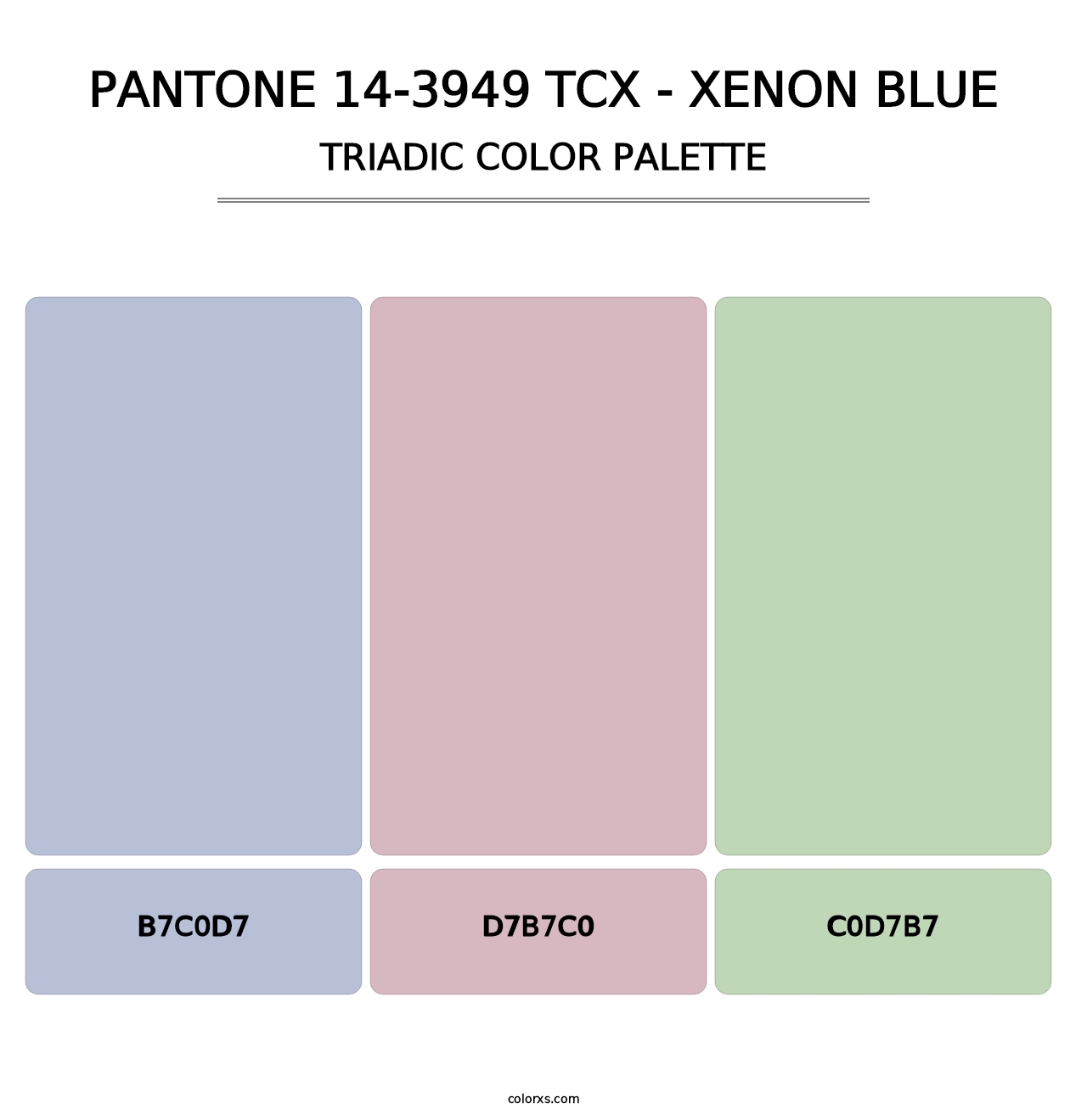 PANTONE 14-3949 TCX - Xenon Blue - Triadic Color Palette