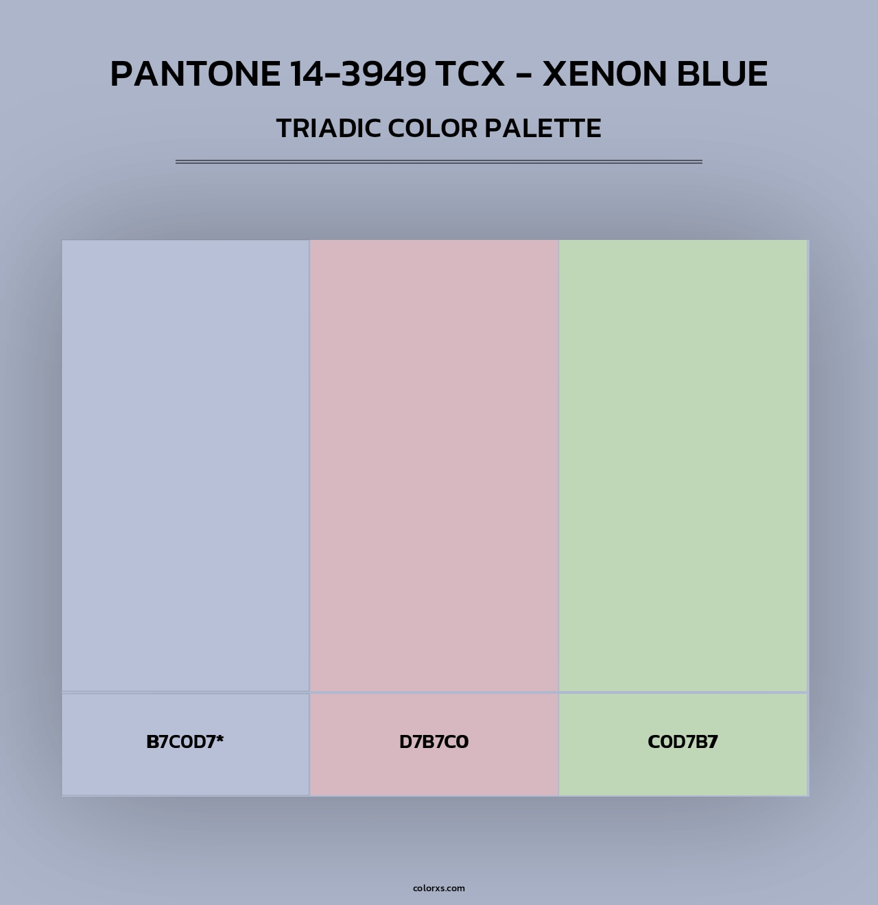 PANTONE 14-3949 TCX - Xenon Blue - Triadic Color Palette