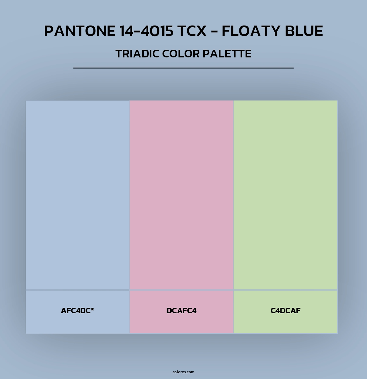 PANTONE 14-4015 TCX - Floaty Blue - Triadic Color Palette
