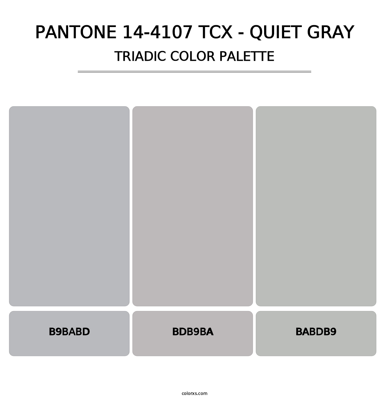 PANTONE 14-4107 TCX - Quiet Gray - Triadic Color Palette