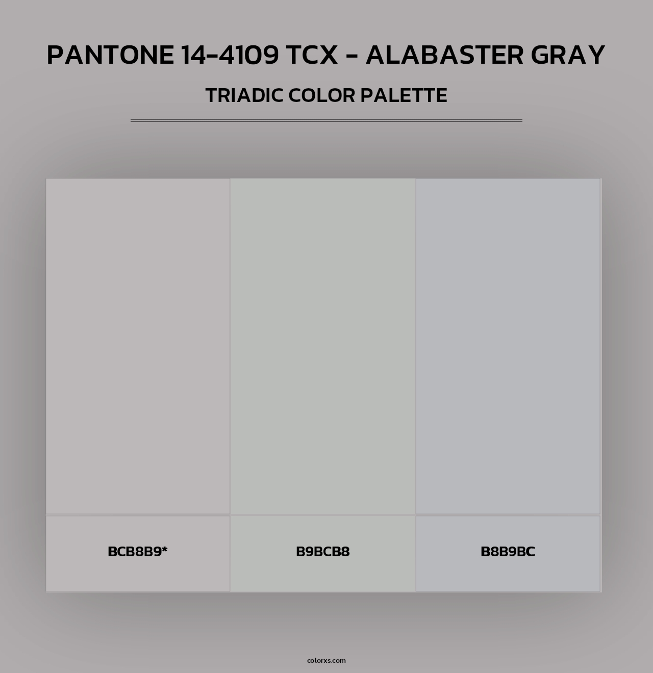 Pantone 14-4109 TCX - Alabaster Gray - Triadic Color Palette