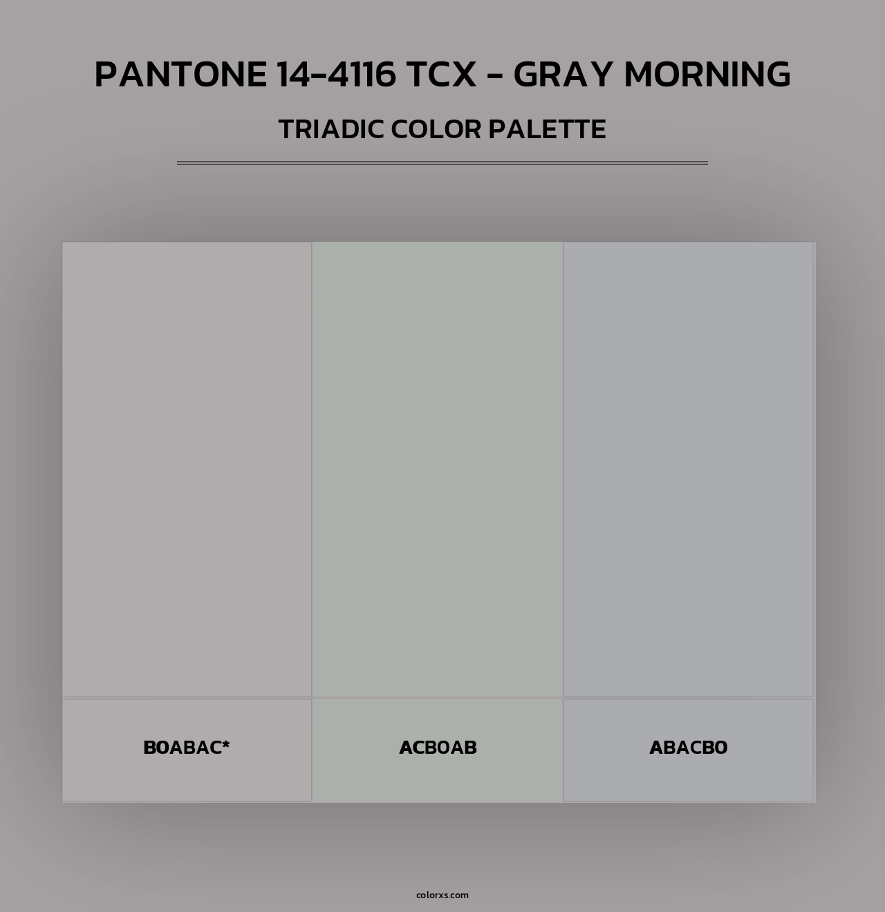 PANTONE 14-4116 TCX - Gray Morning - Triadic Color Palette