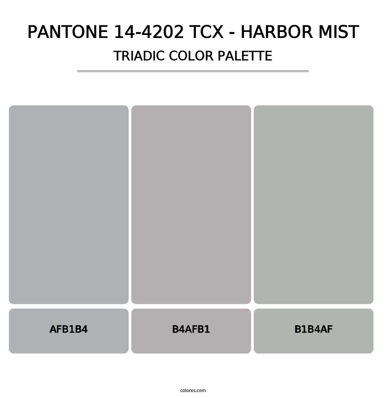 PANTONE 14-4202 TCX - Harbor Mist - Triadic Color Palette