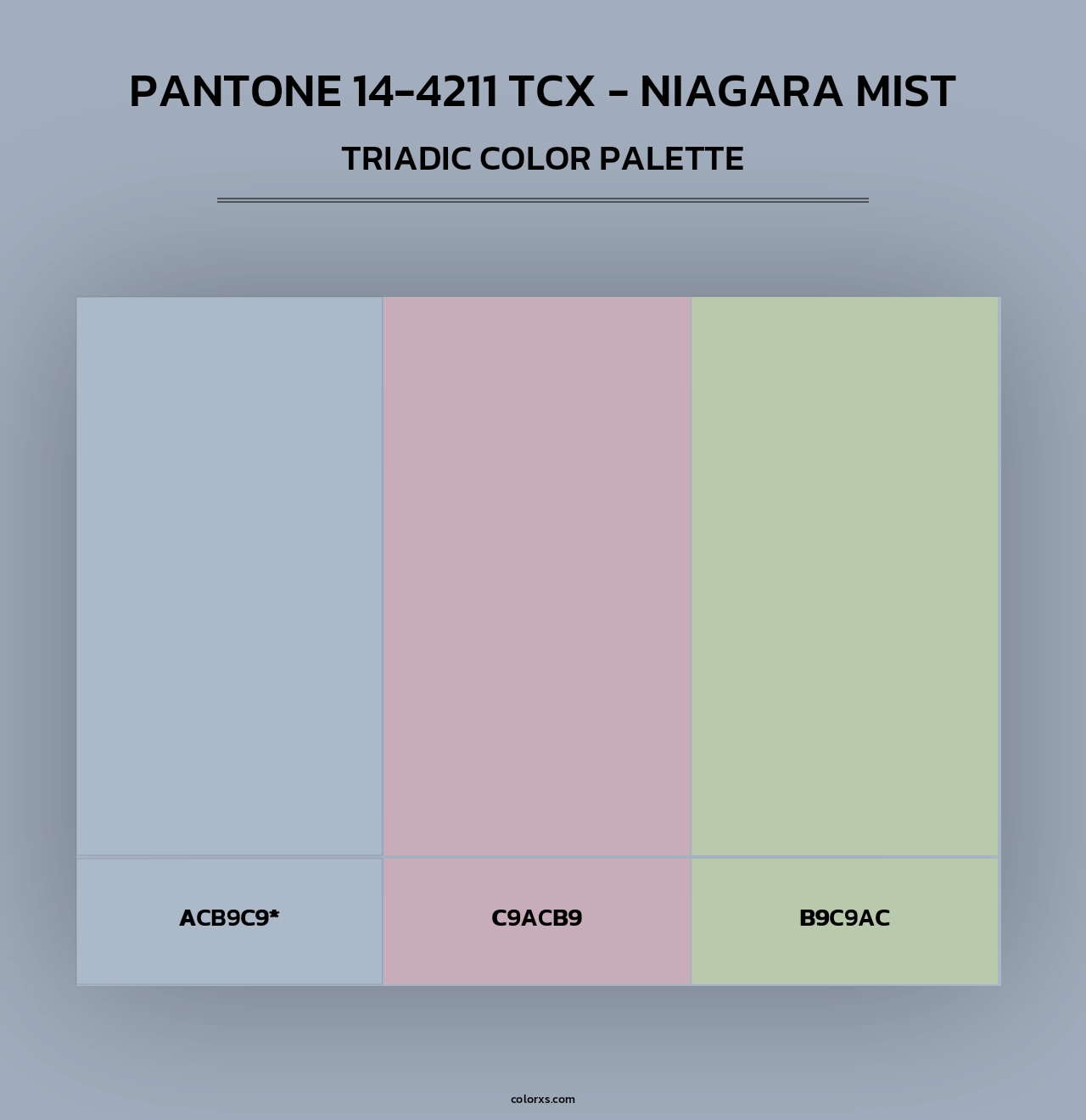 PANTONE 14-4211 TCX - Niagara Mist - Triadic Color Palette