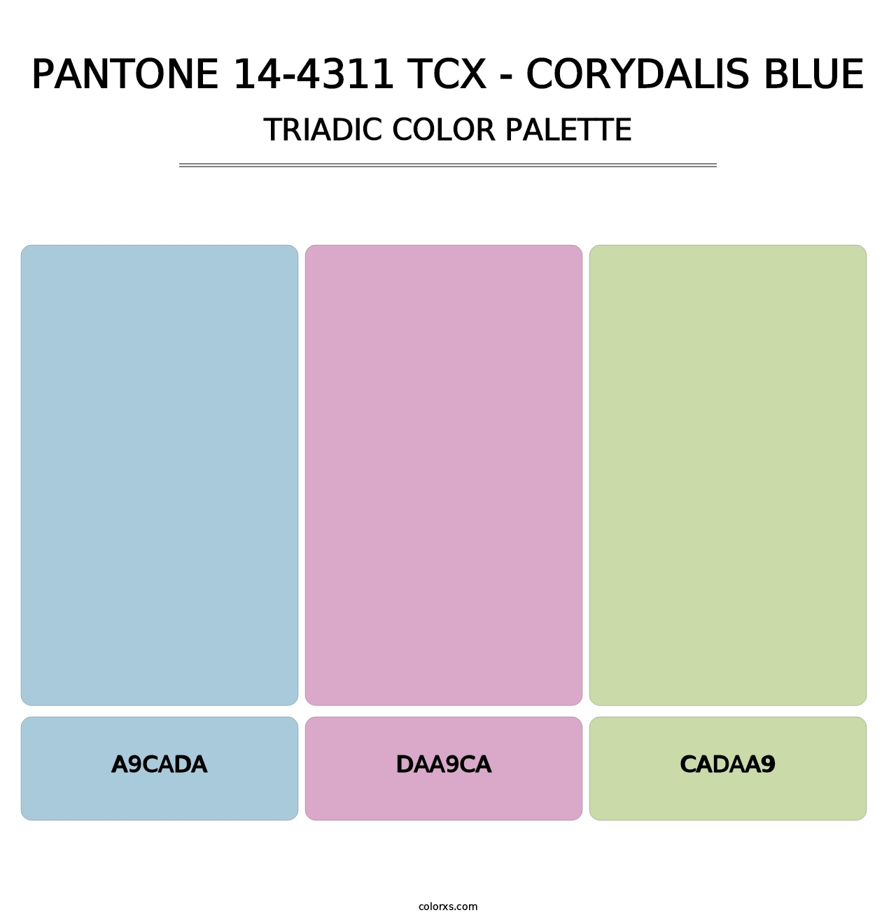 PANTONE 14-4311 TCX - Corydalis Blue - Triadic Color Palette