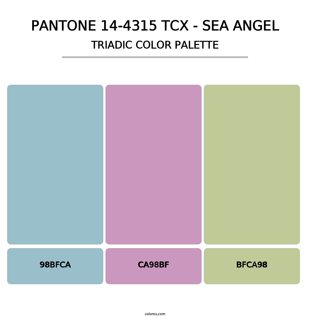PANTONE 14-4315 TCX - Sea Angel - Triadic Color Palette