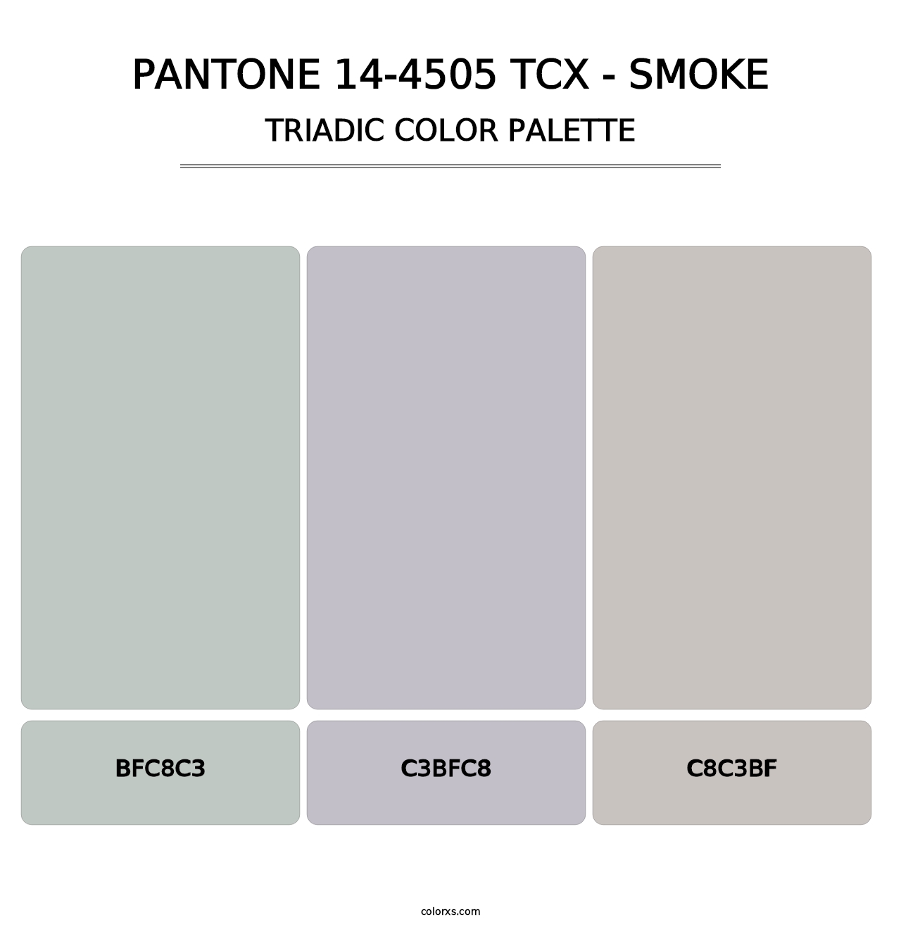 PANTONE 14-4505 TCX - Smoke - Triadic Color Palette