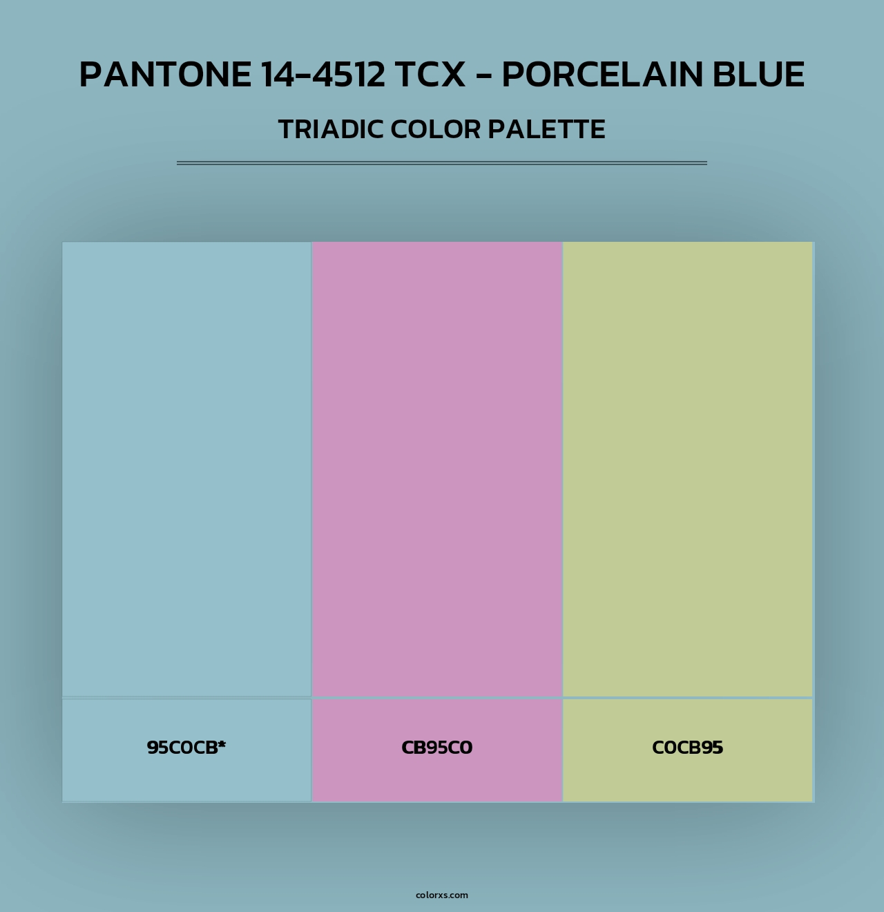 PANTONE 14-4512 TCX - Porcelain Blue - Triadic Color Palette