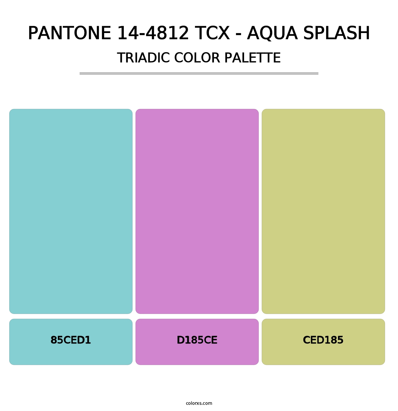 PANTONE 14-4812 TCX - Aqua Splash - Triadic Color Palette