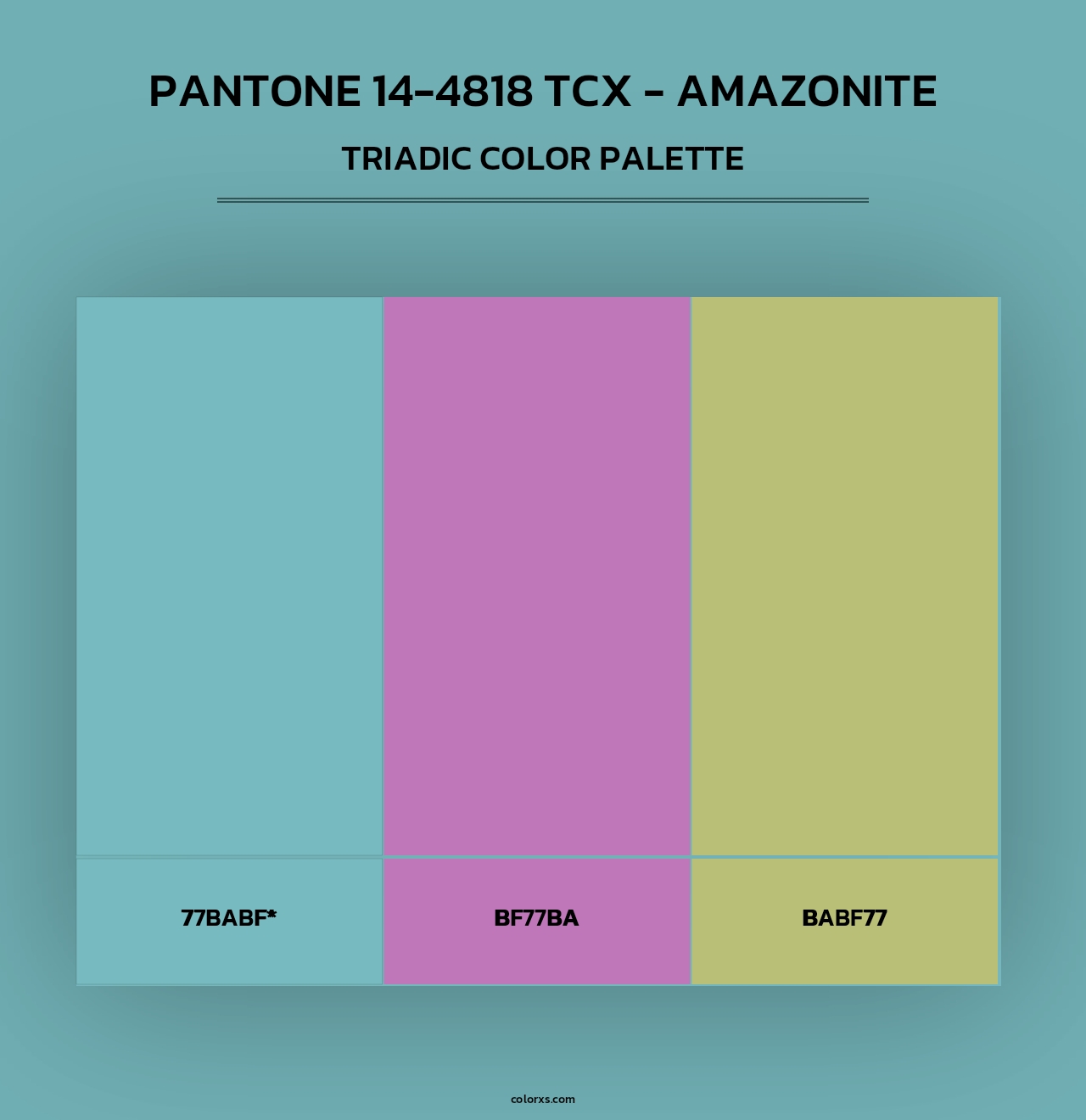 Pantone 14-4818 TCX - Amazonite - Triadic Color Palette