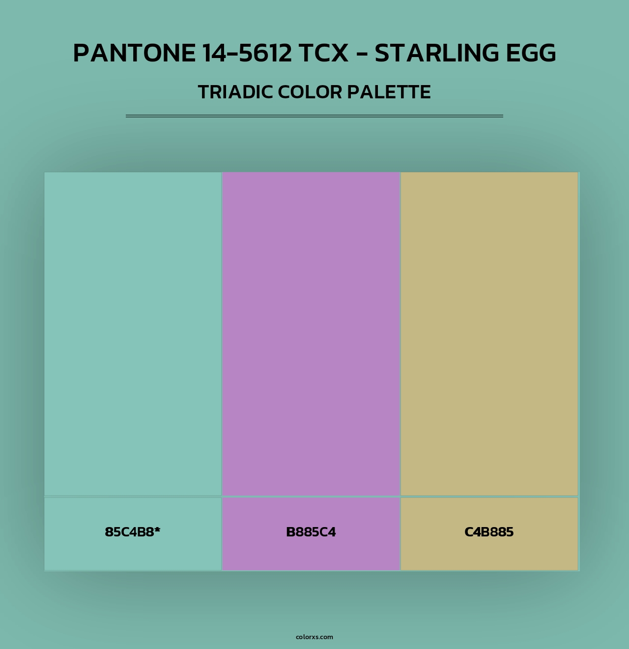 Pantone 14-5612 TCX - Starling Egg - Triadic Color Palette