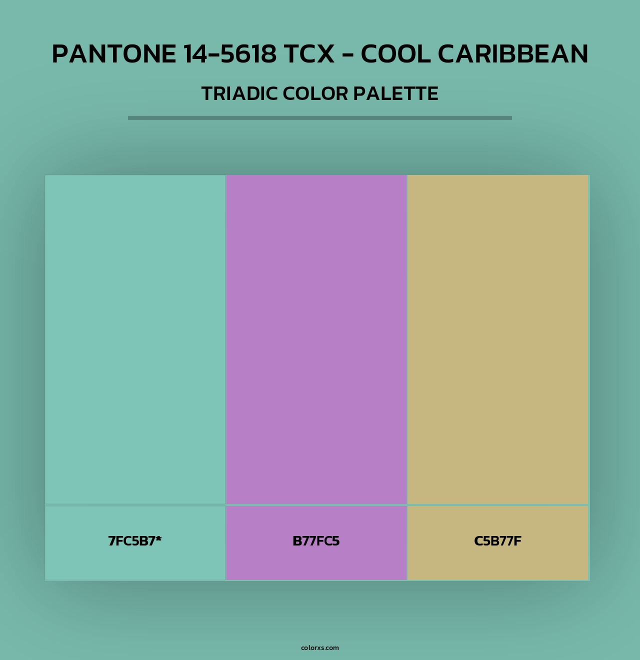 PANTONE 14-5618 TCX - Cool Caribbean - Triadic Color Palette